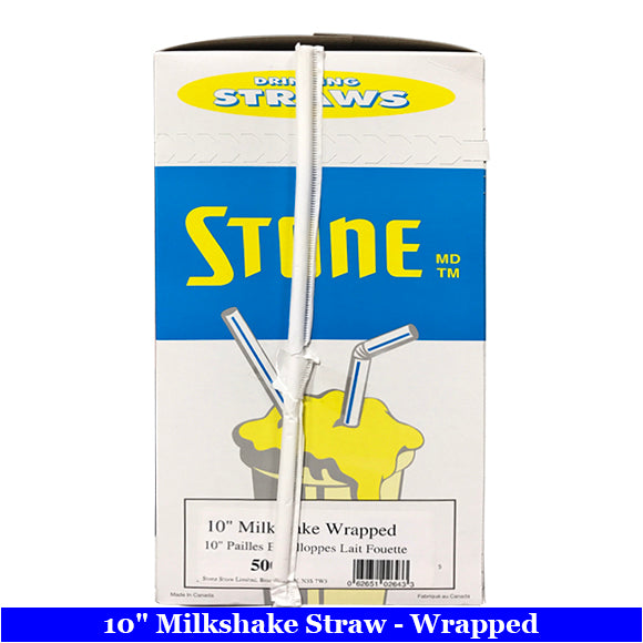 Stone 10" Wrapped Milkshake Straw 500/Case