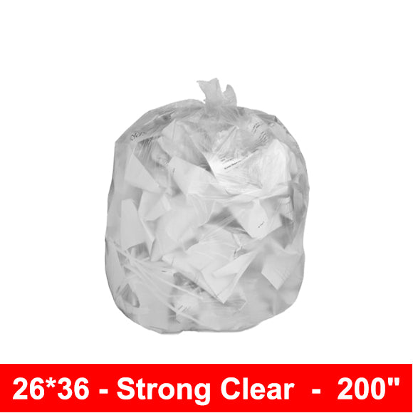 26x36 | Strong Clear Garbage Bag - 200'/Case
