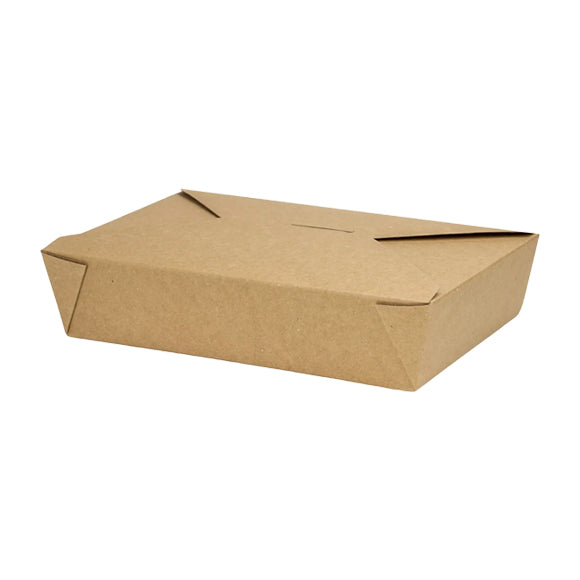#2 Kraft Folded Paper-To-Go Box - 160 Count