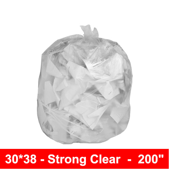 30x38 | Strong Clear Garbage Bag - 200'/Case
