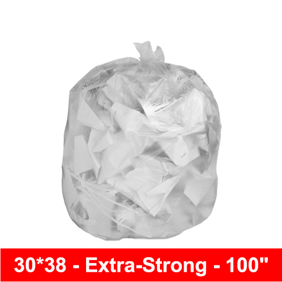 30x38 | Ex-Strong Clear Garbage Bag - 100'/Case