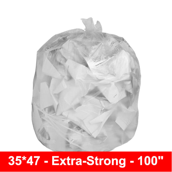 35x47 | Ex-Strong Clear Garbage Bag - 100'/Case