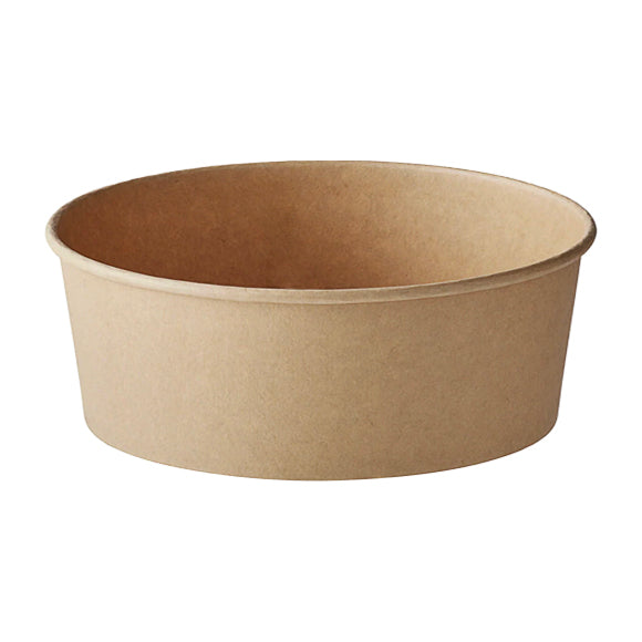 750mL Kraft Round Paper Bowl | 165mm Top - 300/Case