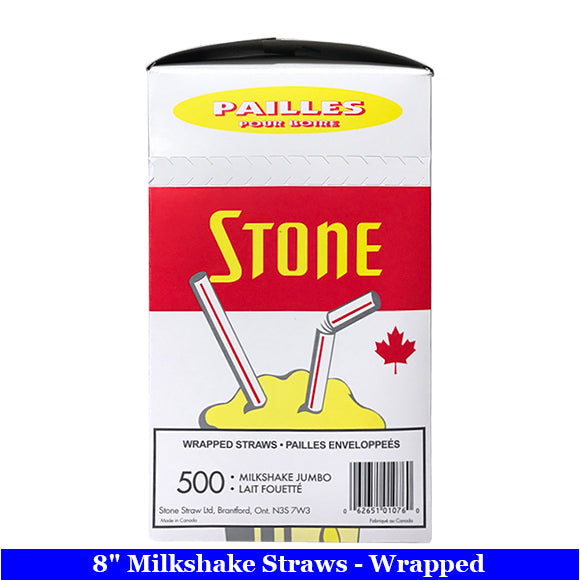 Stone 8" Wrapped  Milkshake  Straw 500/Case