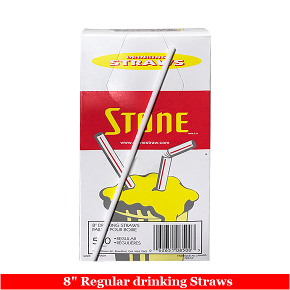 Stone 8" Regular Drinking Straw 500/Box