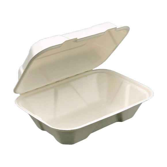 963 Medium Size Fiber Hoagie Hinged Lid Container - 200/Case
