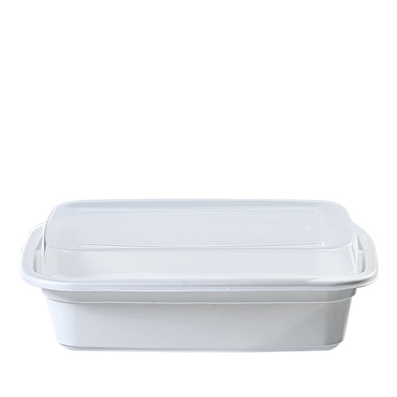 EL-32W 32oz Rectangular Microwavable Container with Lid - 150/Case