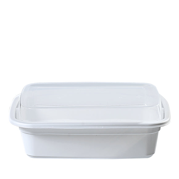 EL-38W 38oz Rectangular Microwavable Container with Lid - 150/Case