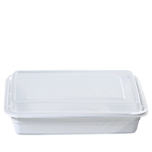 HL-50 50oz Rectangular Microwavable Container with Lid - 150/Case