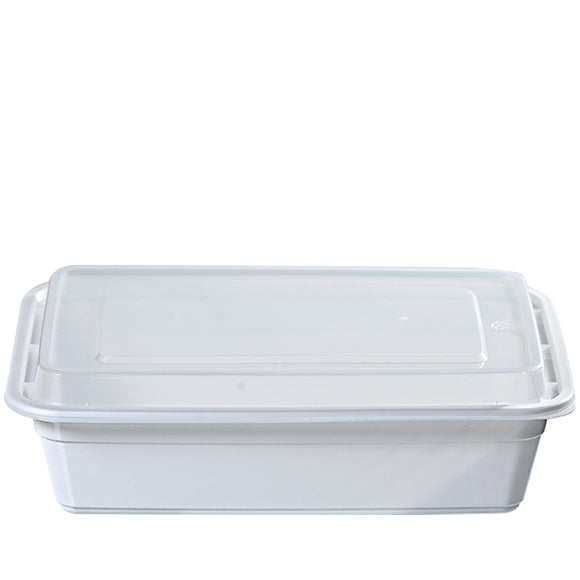 HL-78 78oz Rectangular Microwavable Container with Lid - 150/Case