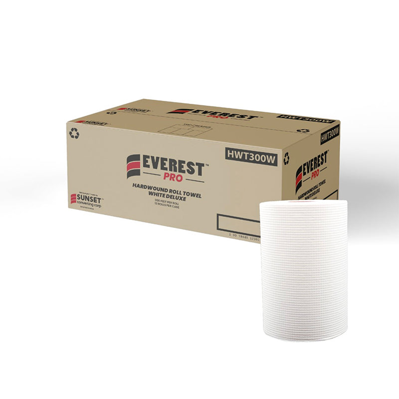 HWT300W - White Roll paper Towel - 12x300/Case