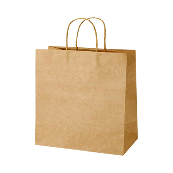 13" x 7" x 13" Kraft Paper Bag With Twisted Round Handle - 200'/Case