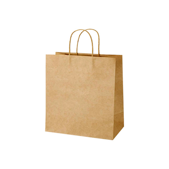 10" x 6.5" x 13" Kraft Paper Bag With Twisted Round Handle - 250'/Case