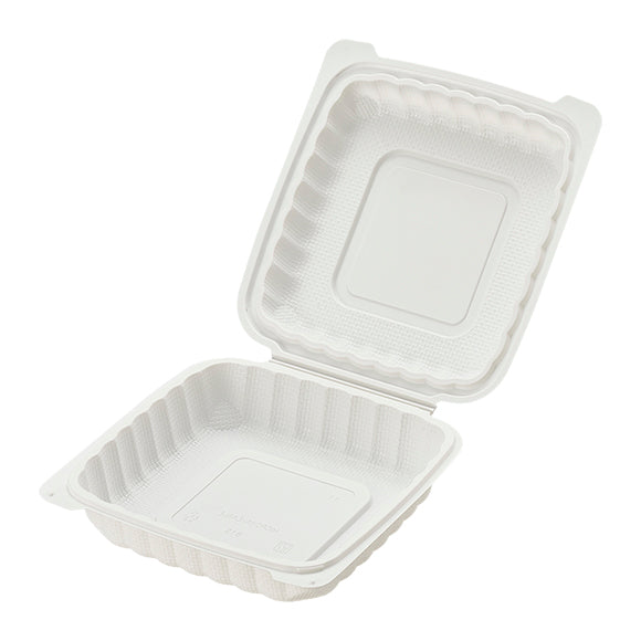 8" Shallow MFPP 1-Compartment Hinged Clamshell - 150/CS