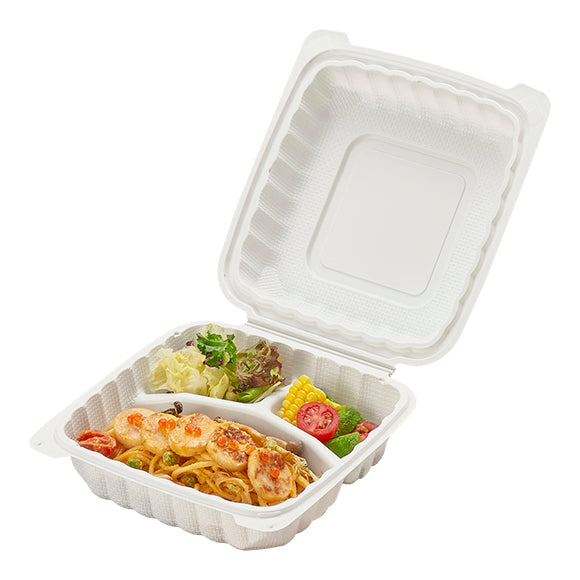 8" MFPP 3-Compartment Hinged Clamshell - 150/CS