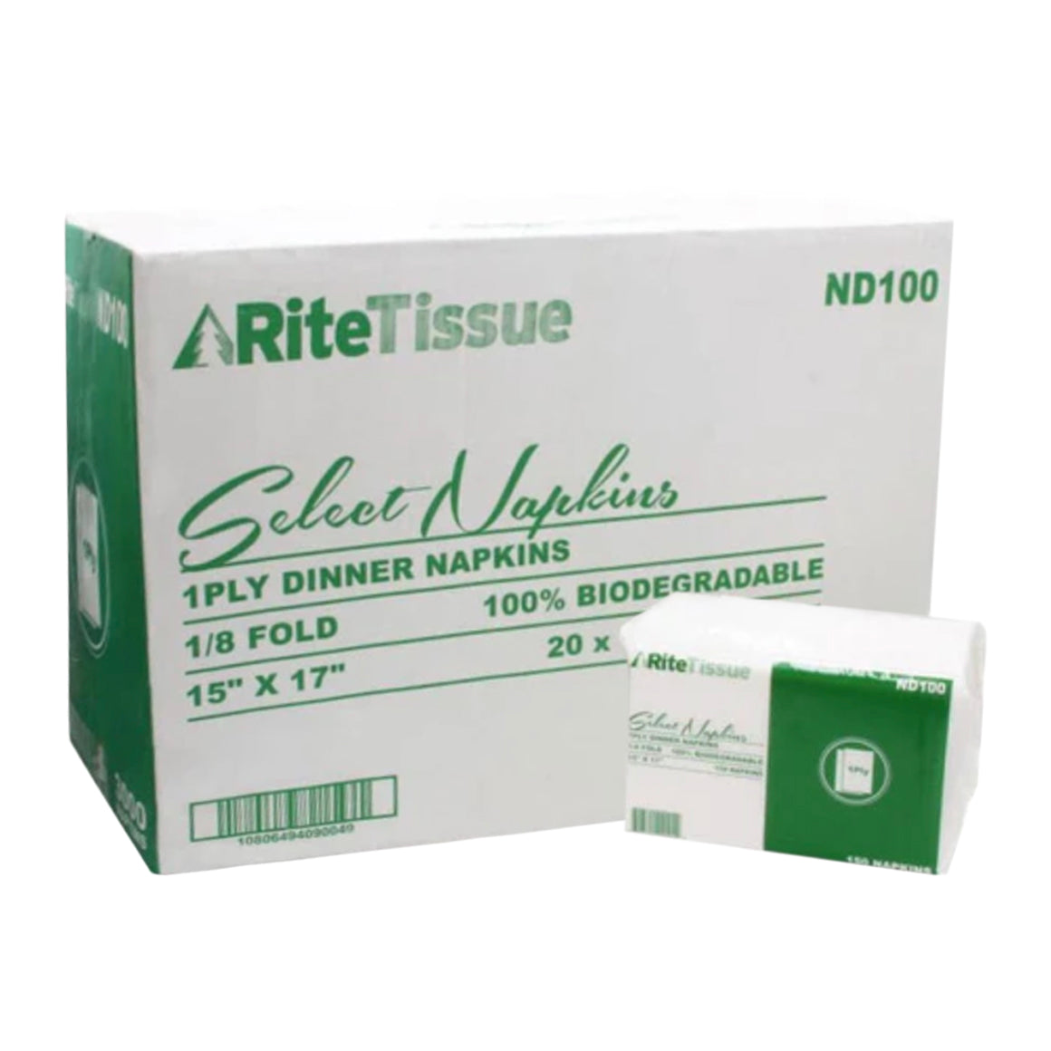 ND100 - 1ply Dinner Napkin - 3000/Case