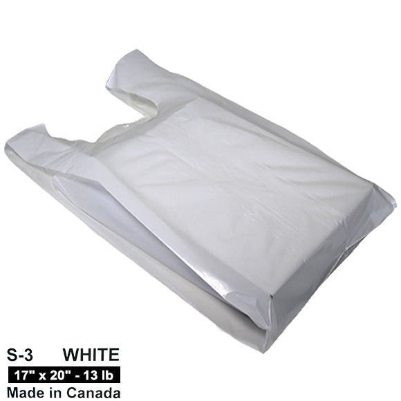 S-3 | White T-Shirt Bag - 17" x 20" - 14LB/Case