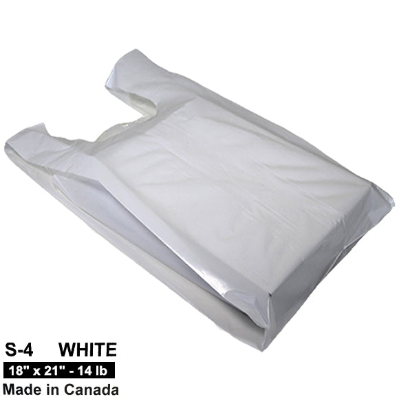 S-4 | White T-Shirt Bag - 18" x 21" - 17LB/Case