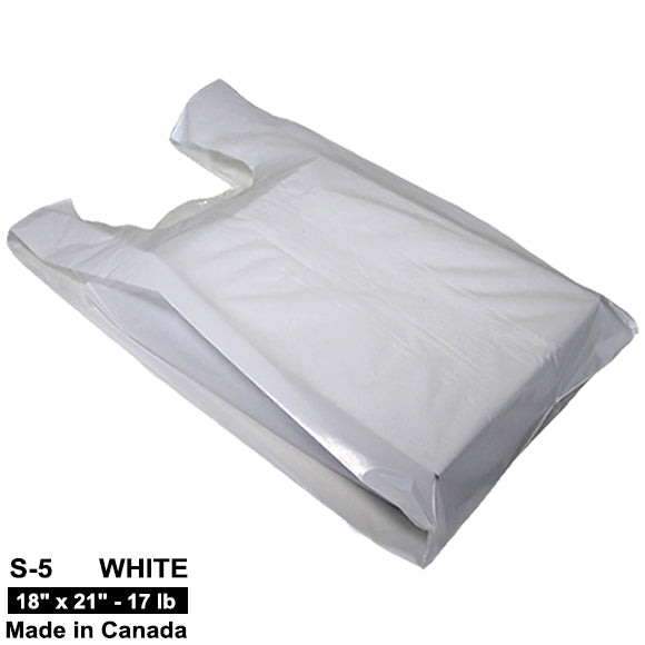 S-5 | White T-Shirt Bag - 19" x 22" - 17LB/Case