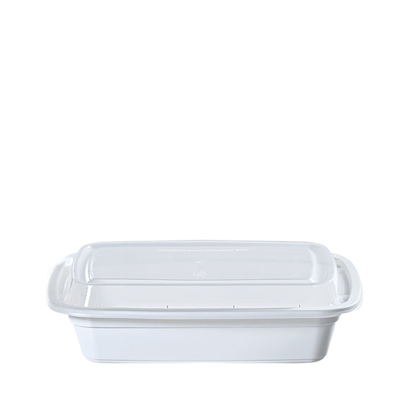 YL-16 16oz Rectangular Microwavable Container with Lid - 150/Case