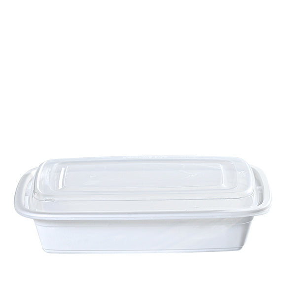 YL-28 28oz Rectangular Microwavable Container with Lid - 150/Case
