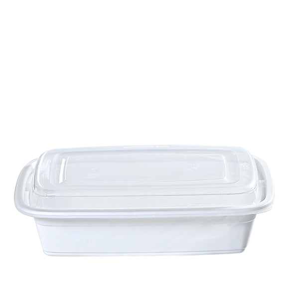 YL-32 32oz Rectangular Microwavable Container with Lid - 150/Case