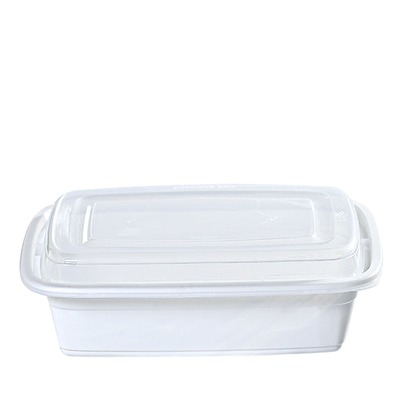 YL-38 38oz Rectangular Microwavable Container with Lid - 150/Case