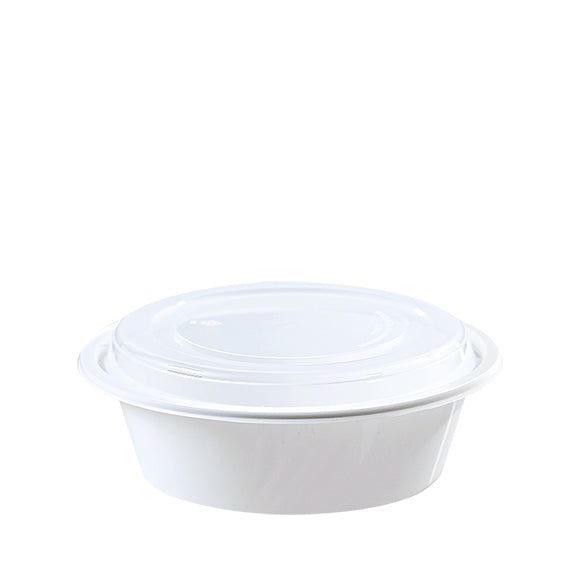 Y-929 7" 32oz Round Microwavable Container With clear Lid - 150/Case