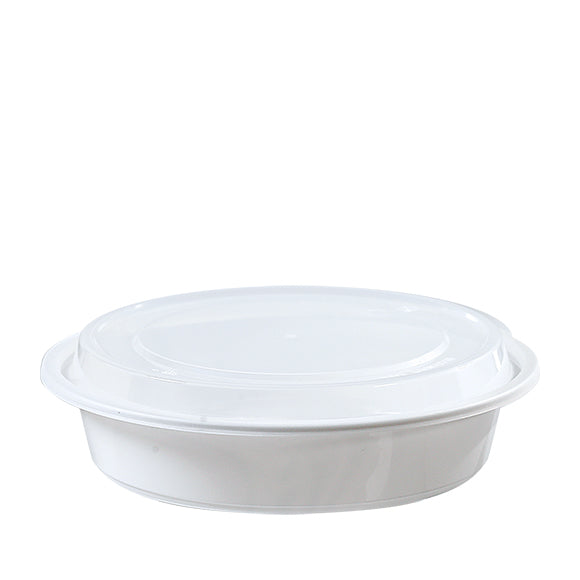 YR-38 8" 38oz Round Microwavable Container With clear Lid - 150/Case